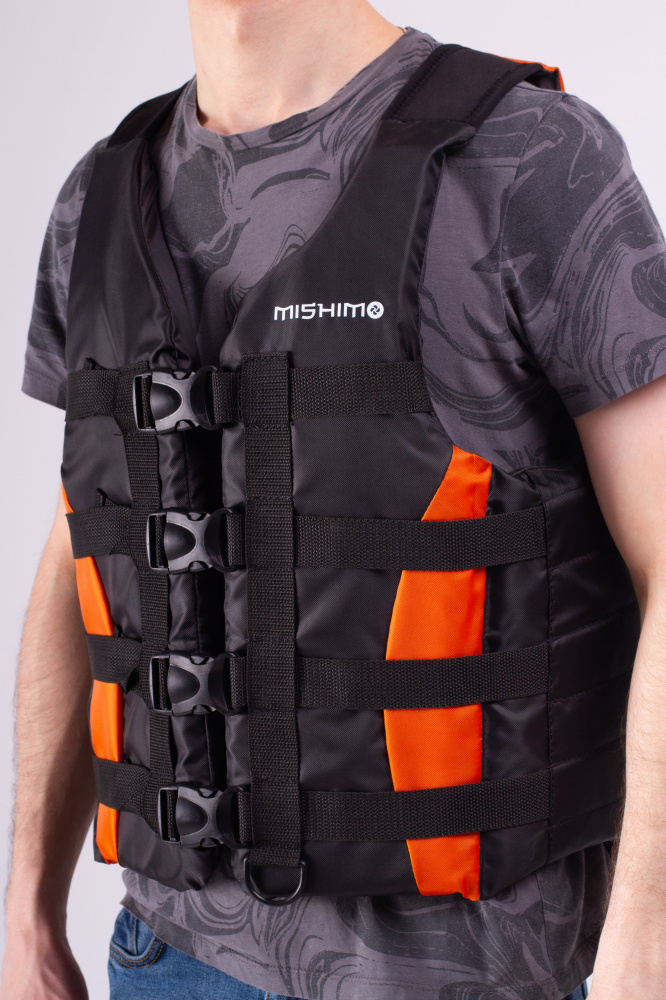 Жилет спасательный MISHIMO PRO Премиум качества Черно-оранжевый в Нижнекамске