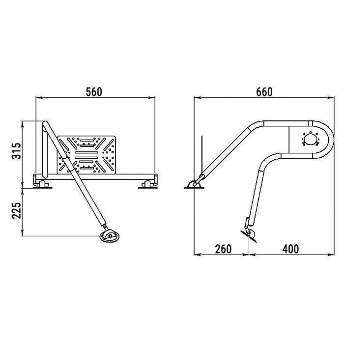 Стойка рулевая с креплением на баллон надувной лодки 25мм в Нижнекамске