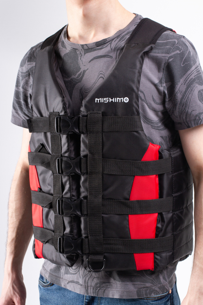 Жилет спасательный MISHIMO PRO Премиум качества Черно-красный в Нижнекамске