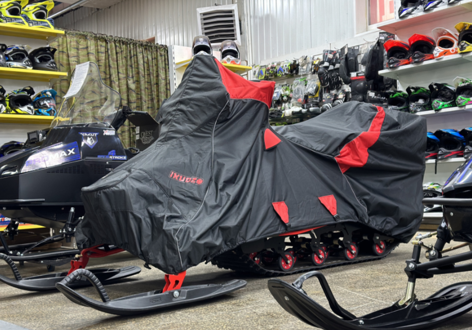 Чехол транспорт. снегохода IKUDZO HUNTER черно-красный Оксфорд ПРЕМИУМ качества с лого IKUDZO в Нижнекамске