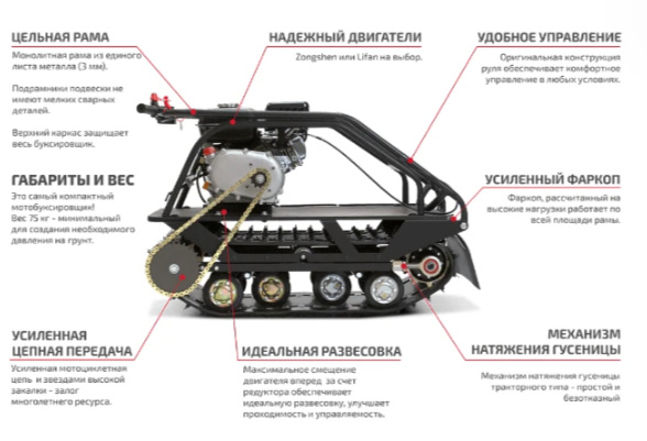 Мотобуксировщик НОРКА 380 MINI 8 л.с. в Нижнекамске