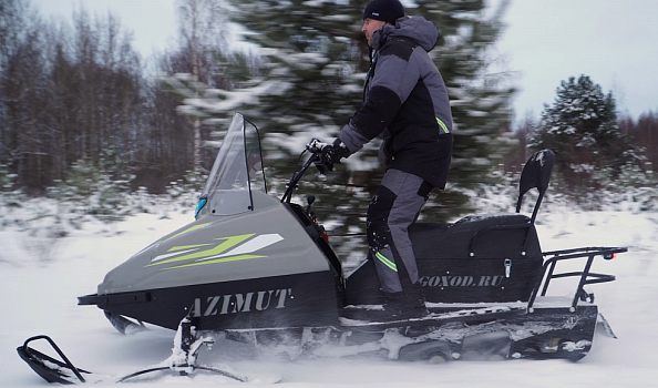 Миниснегоход Бурлак Азимут 20 л.с. , эл.запуск, реверс, тормоз гидравл, капот серый в Нижнекамске