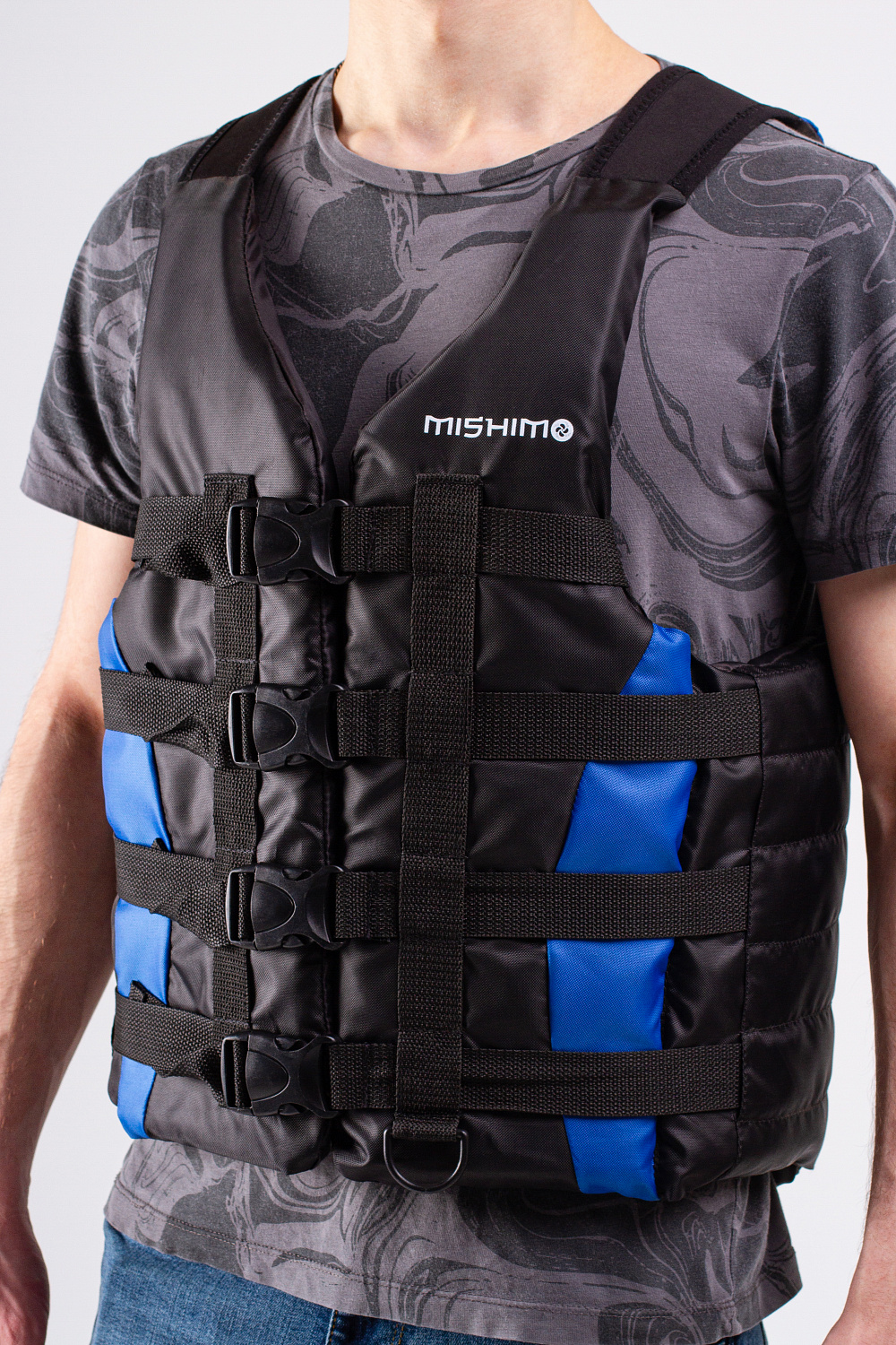 Жилет спасательный MISHIMO PRO Премиум качества Черно-синий в Нижнекамске